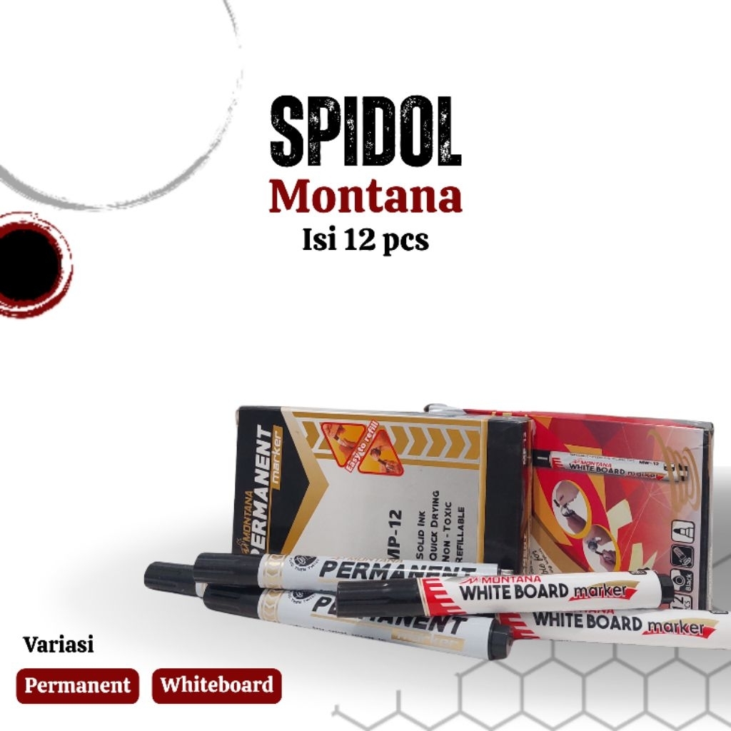 

Spidol Montana - permanent dan whiteboard - spidol murah