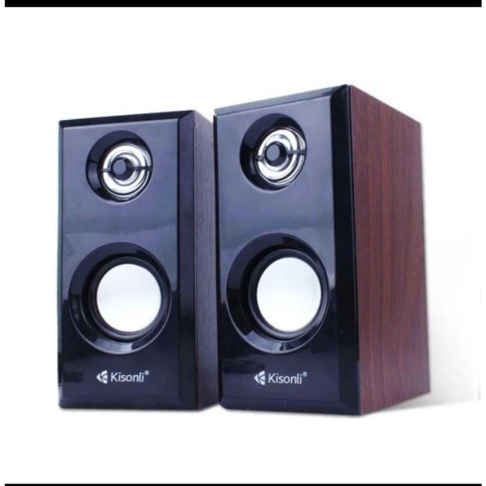 KISONLI T-001 Model Kayu SPEAKER USB LAPTOP PC KOMPUTER