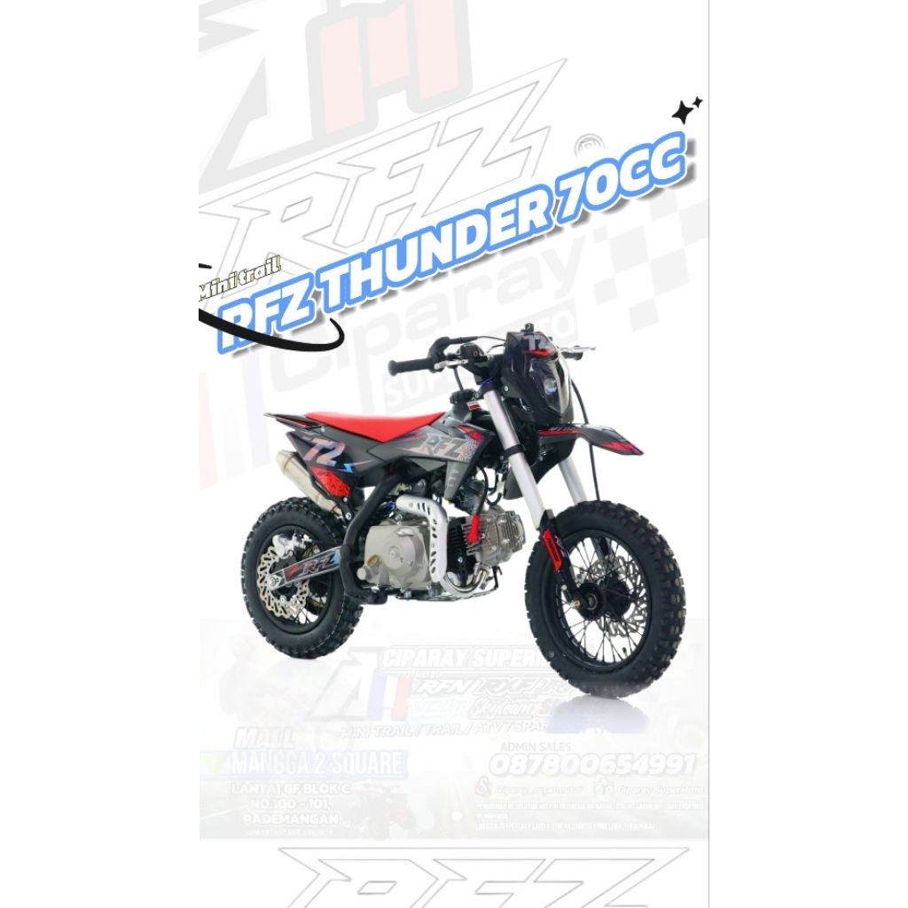 MOTOR MINI TRAIL RFZ THUNDER 70CC MATIC 2025