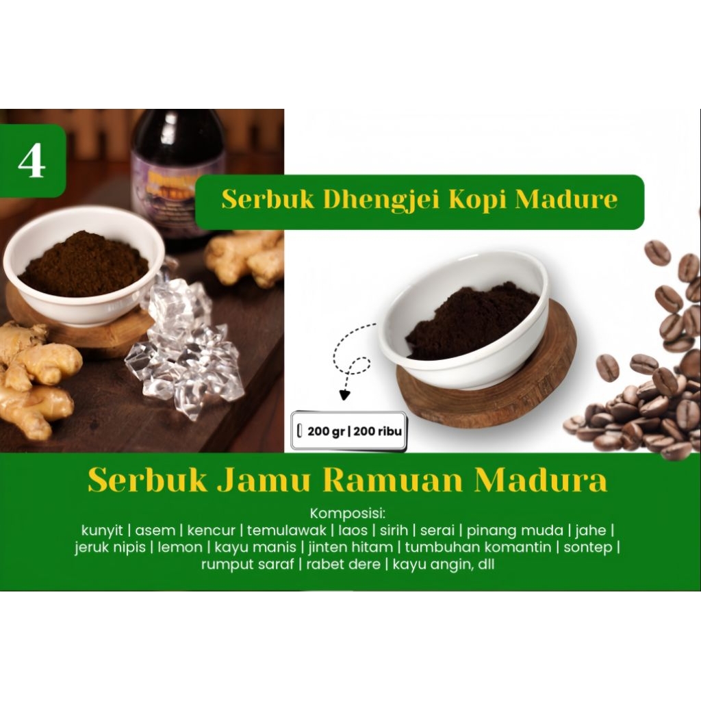 

Serbuk Dhengjei Kopi Madura Tanpa Pengawet dan Kimia Original 200gram