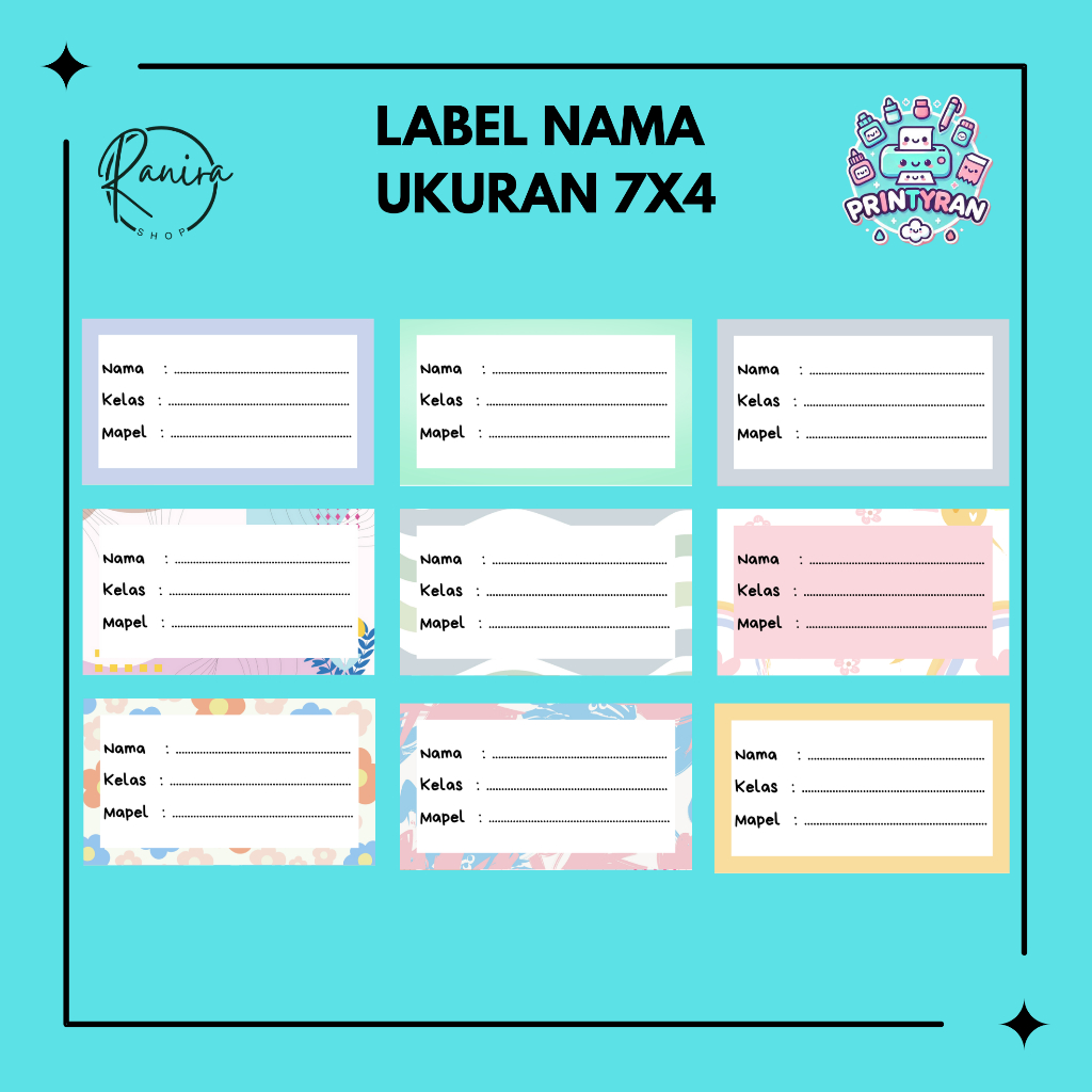 

Printyran - Label Nama Buku Sekolah Anak Termurah