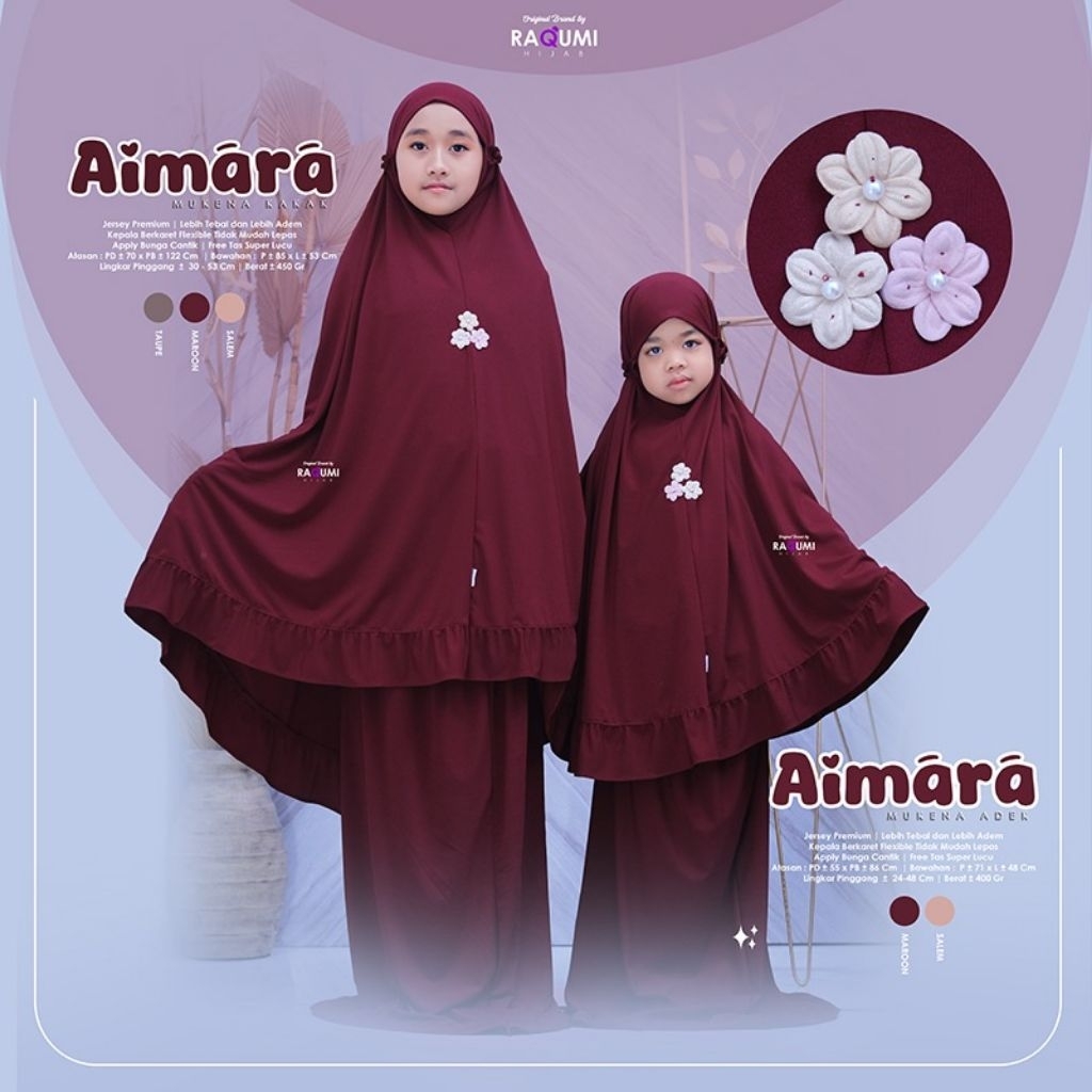 AIMARA MUKENA ANAK KAKAK ADIK  ORI RAQUMI HIJAB