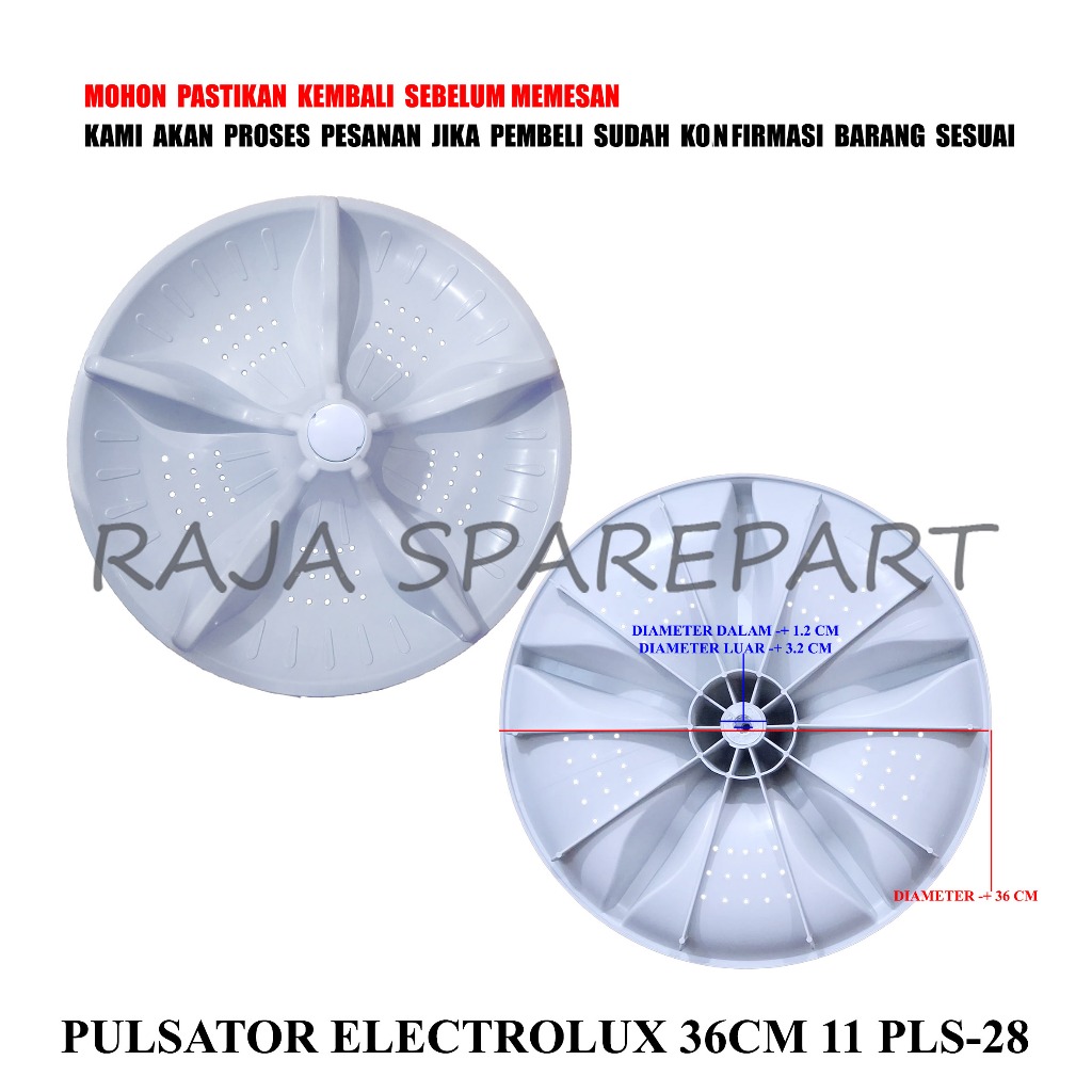 PMCE36 PUTARAN BALING-BALING MESIN CUCI / PULSATOR ELECTROLUX 36CM 11 PLS-28