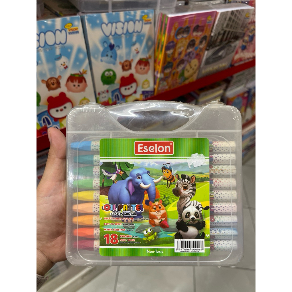 

KRAYON 18 WARNA ESELON / KRAYON MEWARNAI ESELON /OIL PASTEL 18 WARNA