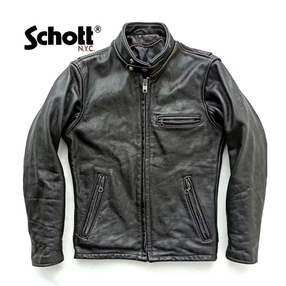 Schott 641 Caferacer Leather Biker Jacket X Jaket Kulit Avirex Harley Davidson RBC Aero Vanson Leath