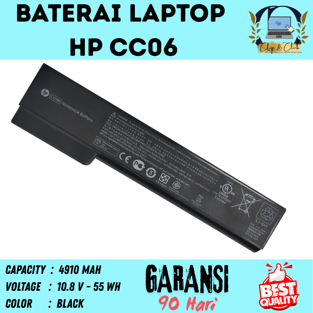 CC06 Baterai Laptop HP Elitebook 8460p 8460w 8470p 8470w 8560p 8570p BERGARANSI