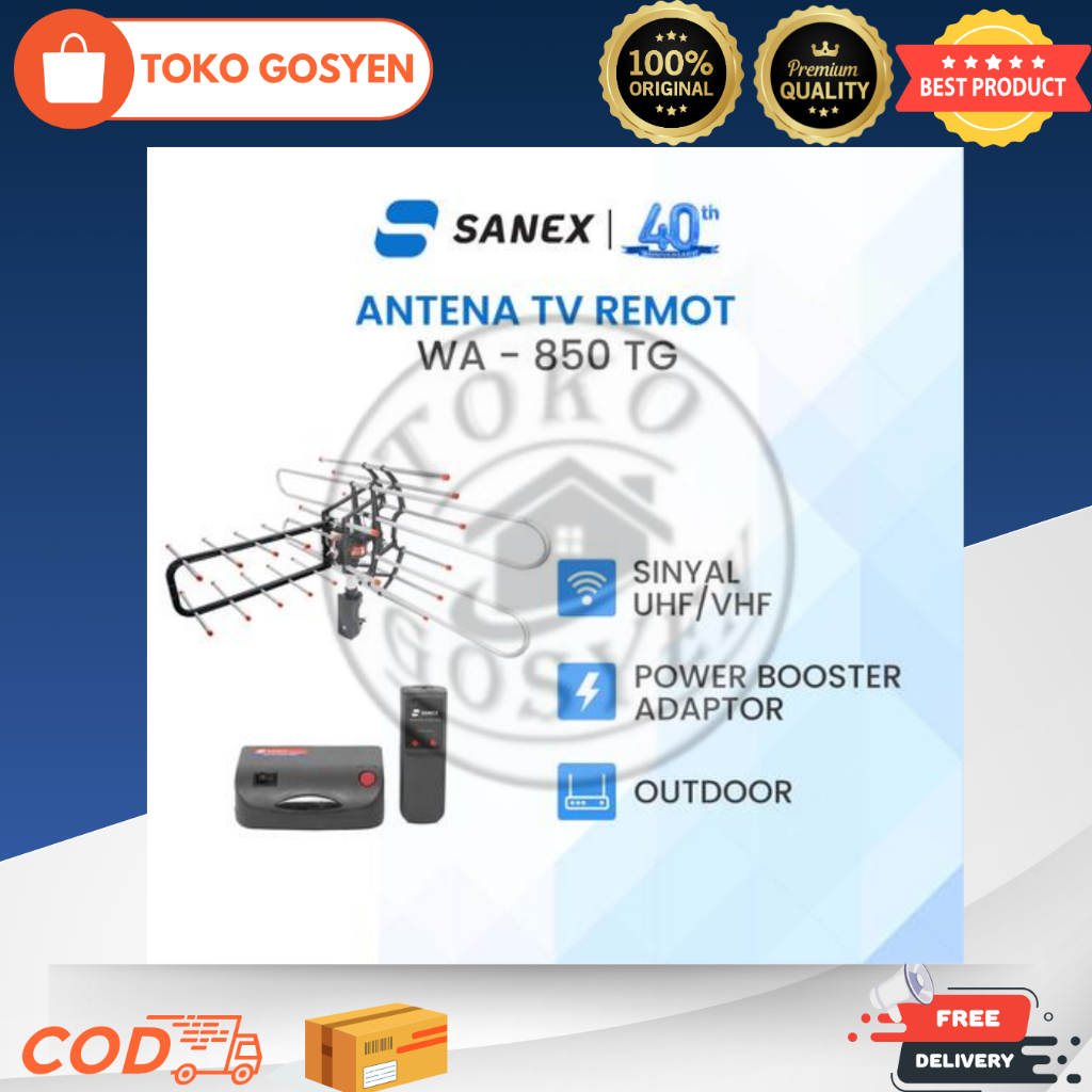Antena TV digital SANEX WA-850 + Booster Remote Control (Sanex Antena TV Digital Terbaik (WA-850 TG)