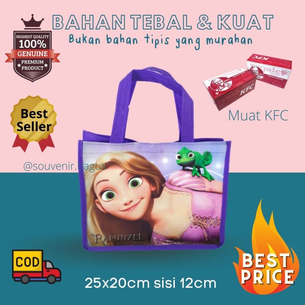 

Tas Ultah Rapunzel / Tas Ulang Tahun Rapunzel / Goodie Bag Ultah Rapunzel