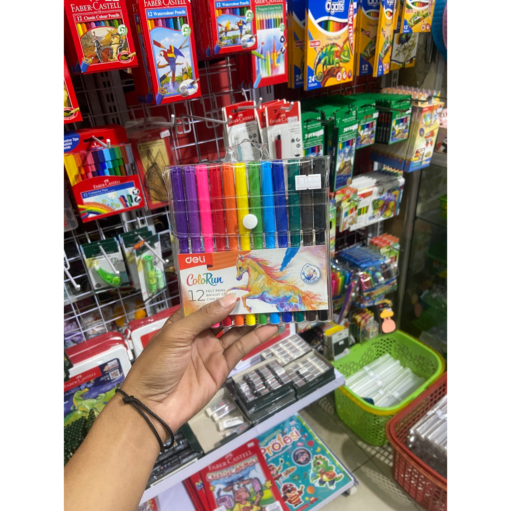 

deli colorun felt pens 12 bright colors