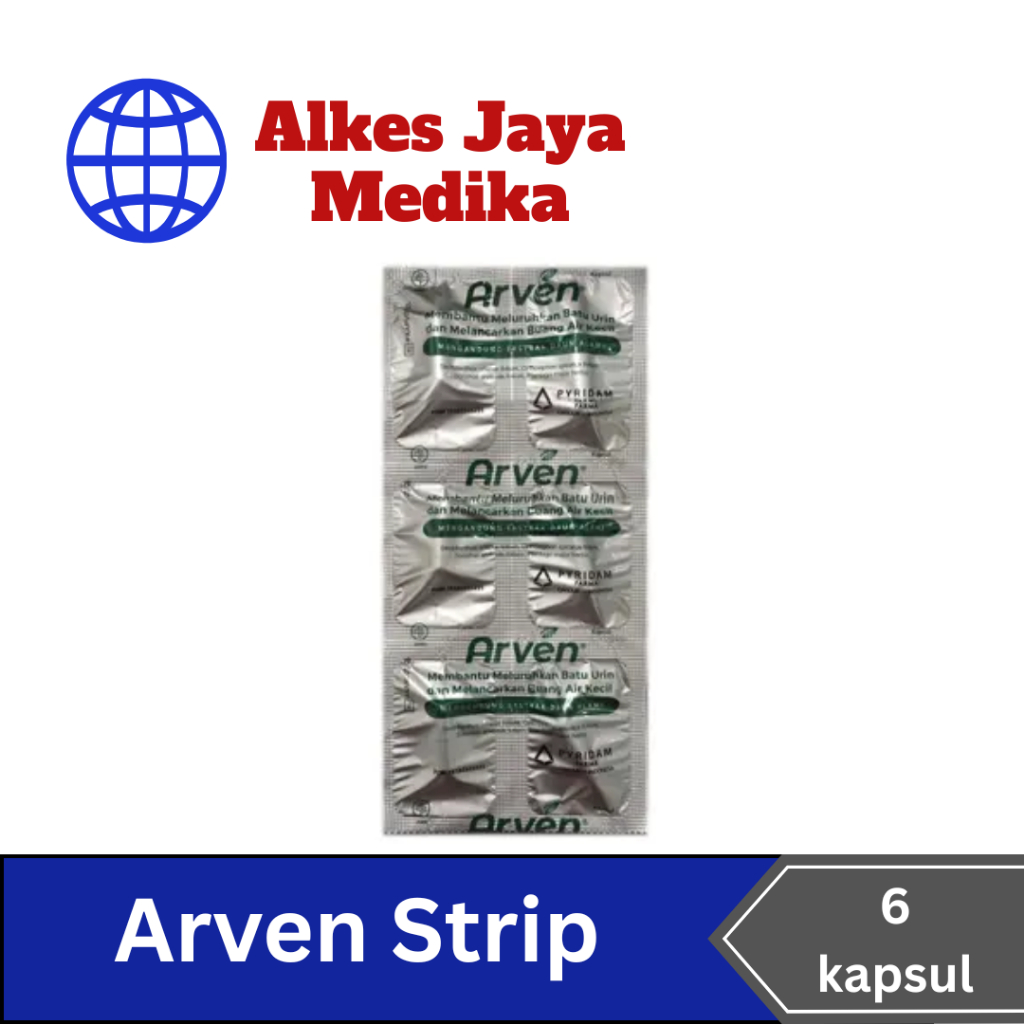 Arven Strip Isi 6 Kapsul - Obat Peluruh Batu Urin