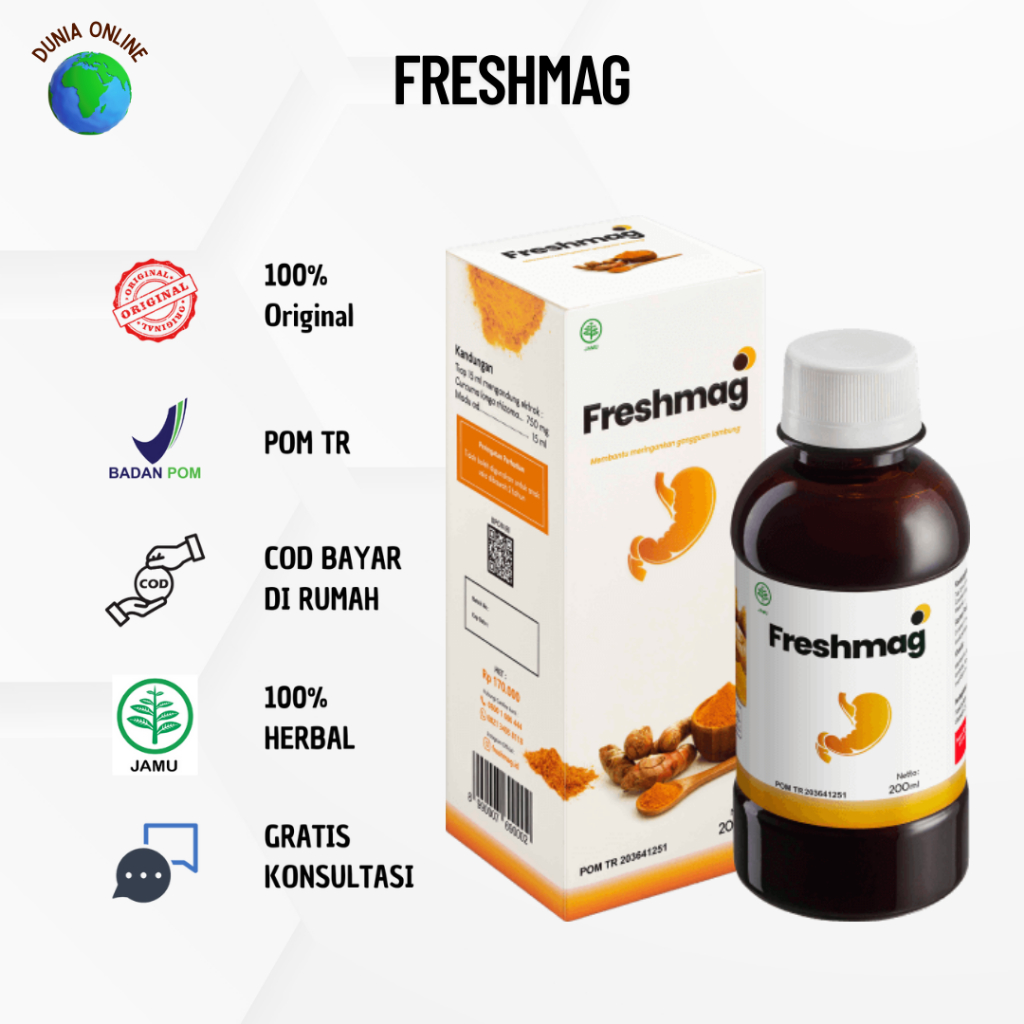 Original Freshmag - Madu Herbal Fresh Maag Presmag Fresmag Solusi Atasi Asam Lambung Mual Maag Nyeri