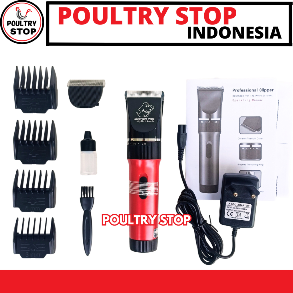 BAORUN P6 MERAH - Alat Cukur Hewan Elektrik untuk Bulu Domba - Mesin Cukur Domba Anjing Kucing Kambi