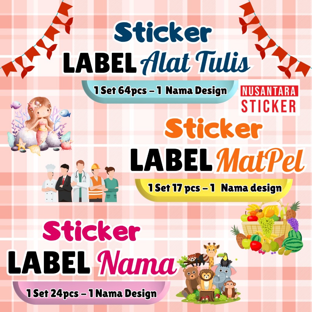 

STICKER/STIKER Label Alat Tulis - Label Mata Pelajaran - Label Nama