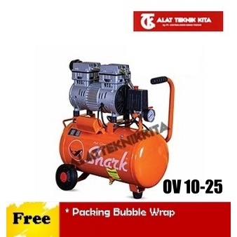 SHARK OV10-25 kompresor angin tanpa oli OV 10-25 compressor silent oilles 1 Hp (Motor Alumunium)