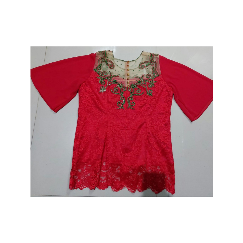 Kebaya Bordir Payet Merah