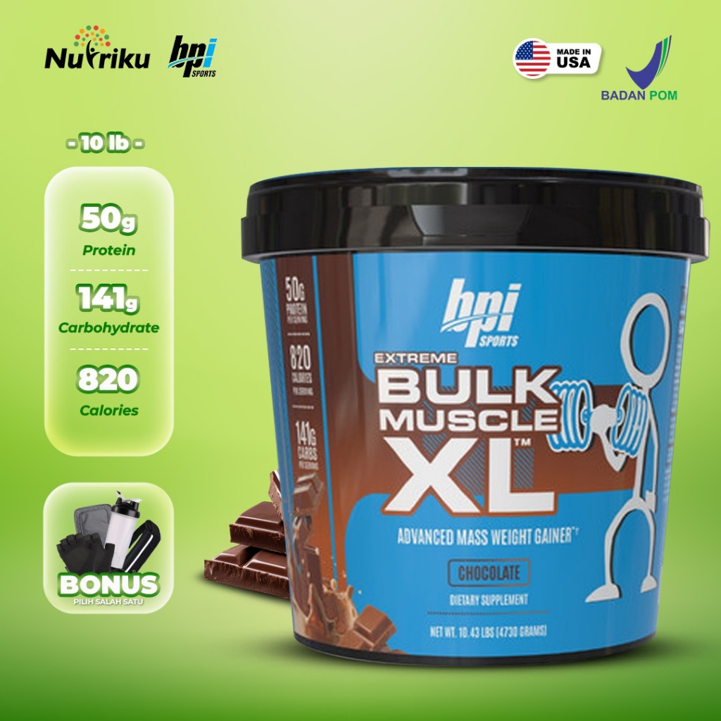 BPI Extreme Bulk Muscle XL 10.43 Lbs Suplemen Mass Gainer Bulking Otot