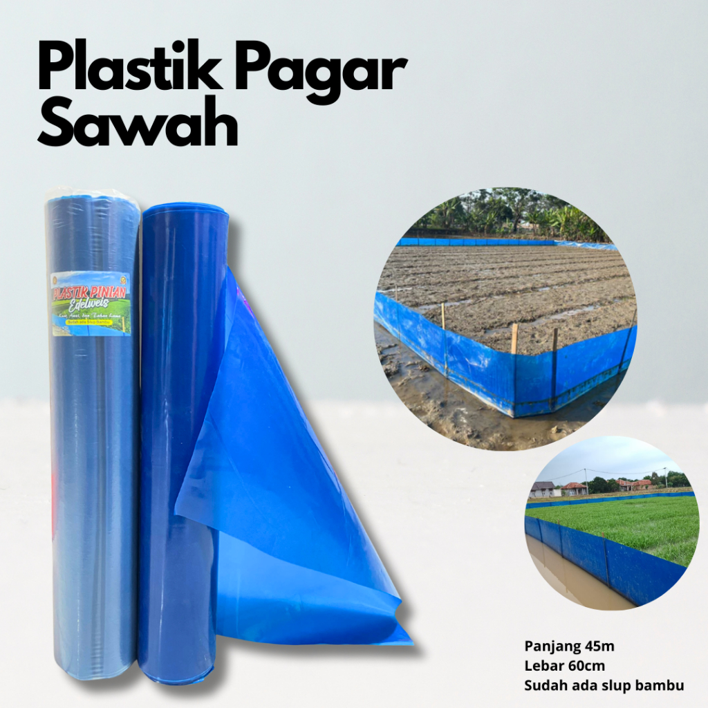 Plastik  Pinian Lebar 60cm-Pagar Sawah Anti Hama Lebar 60cm-Plastik Pagar Sawah Anti Tikus-Plastik F