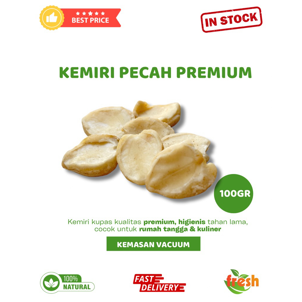 

Kemiri Pecah berat 100gr – Wangi, Bersih, Ready Stock!