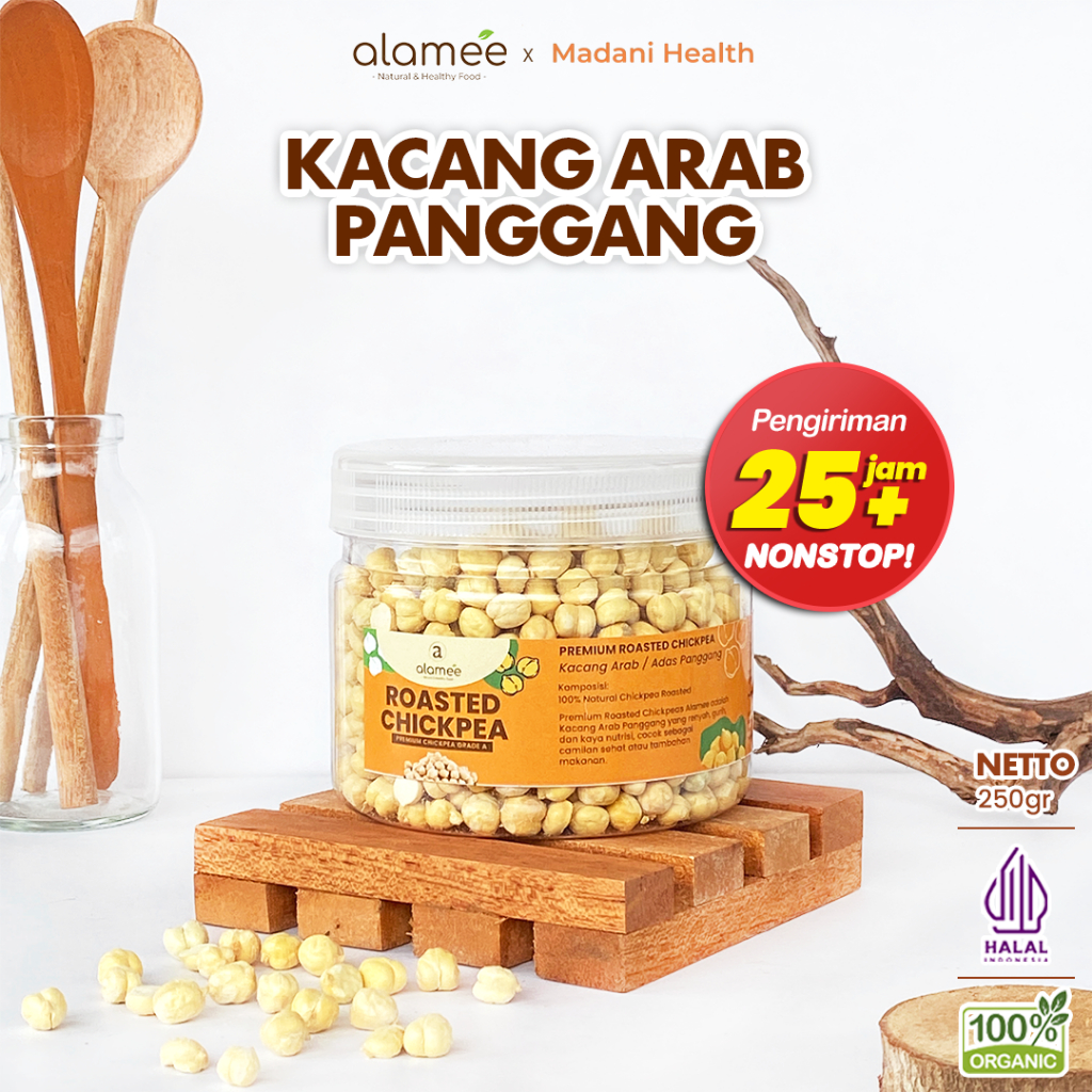 

ALAMEE Kacang Arab Panggang Roasted Chikpea Kacang Adas Gurih Matang Siap Makan PREMIUM 125gr