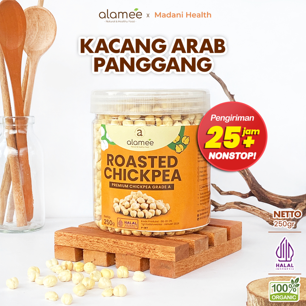 

ALAMEE Kacang Arab Panggang Roasted Chikpea Kacang Adas Gurih Matang Siap Makan PREMIUM 250gr