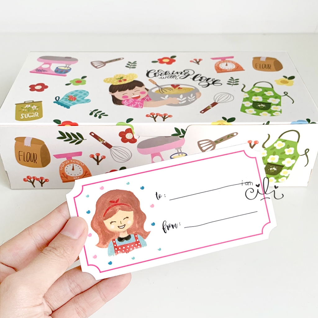 

(BOX CUTE COOKING) box bolu gulung brownies kue cookies baking bolu netral