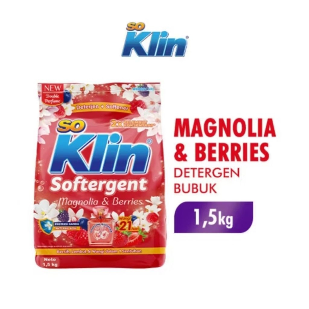 SO KLIN DETERGENT BUBUK MAGNOLIA & BERRIES 1,5 kg