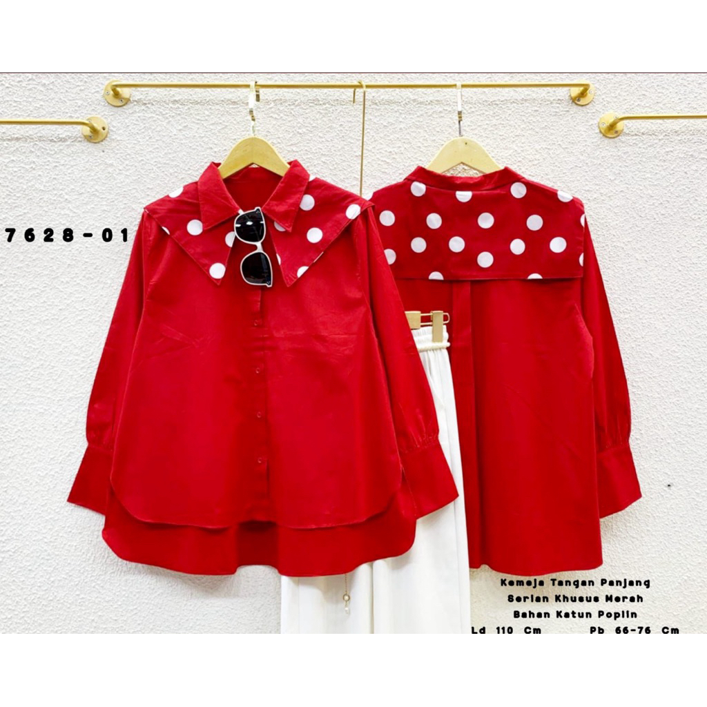 Blouse Kemeja Merah Putih Agustusan