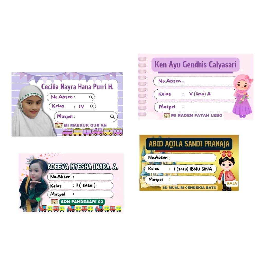 

22 STICKER LABEL BUKU SEKOLAH ANAK