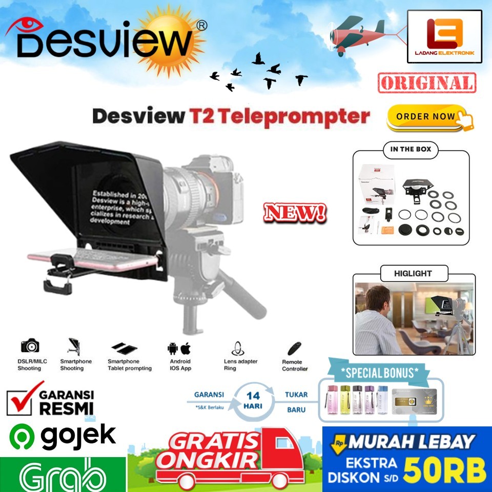 Desview T2 Broadcast Teleprompter for Camera Interview Desview T2 - FREE GIFT