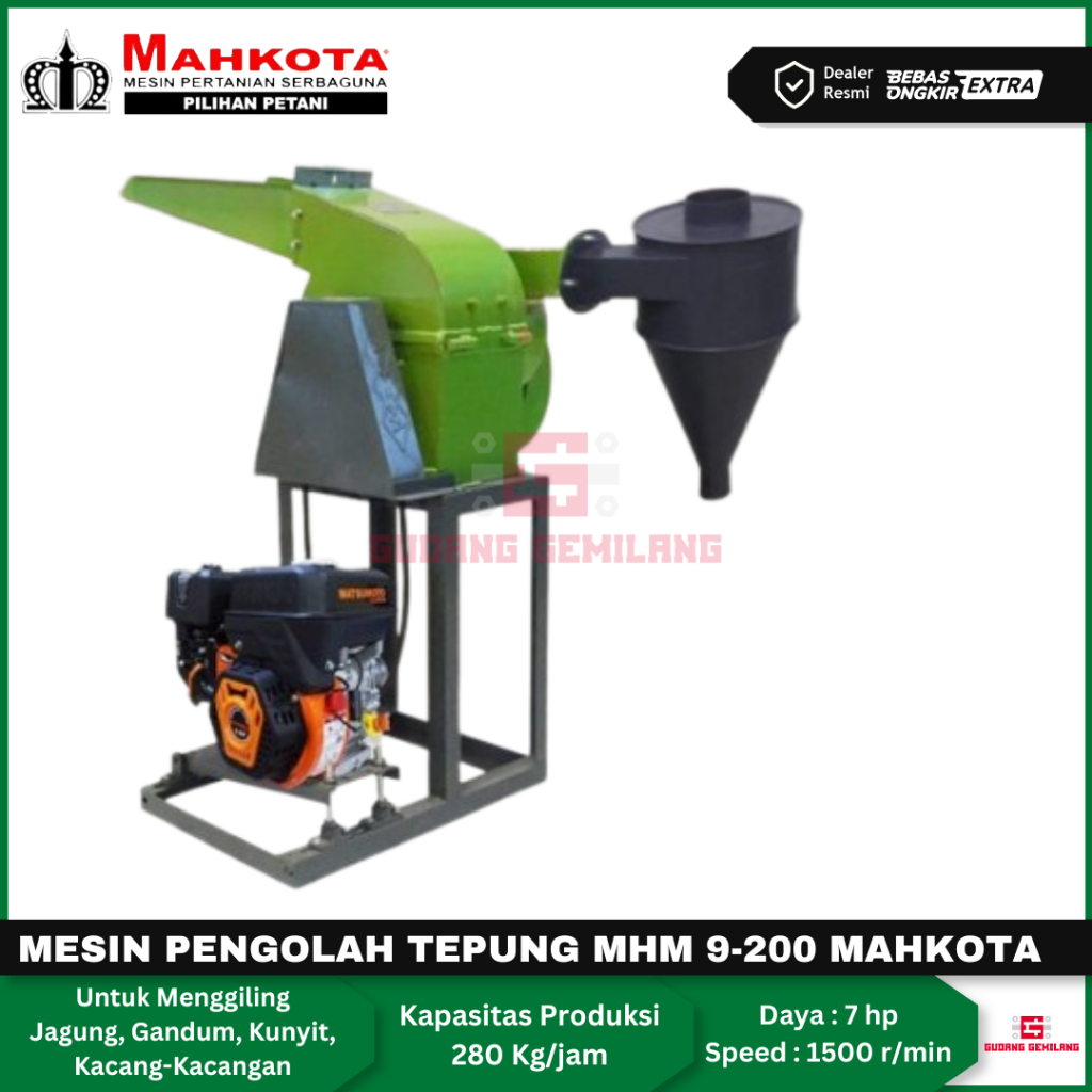 Mesin Pengolah Tepung / Mesin Penggiling Tepung Mahkota MHM 9-200