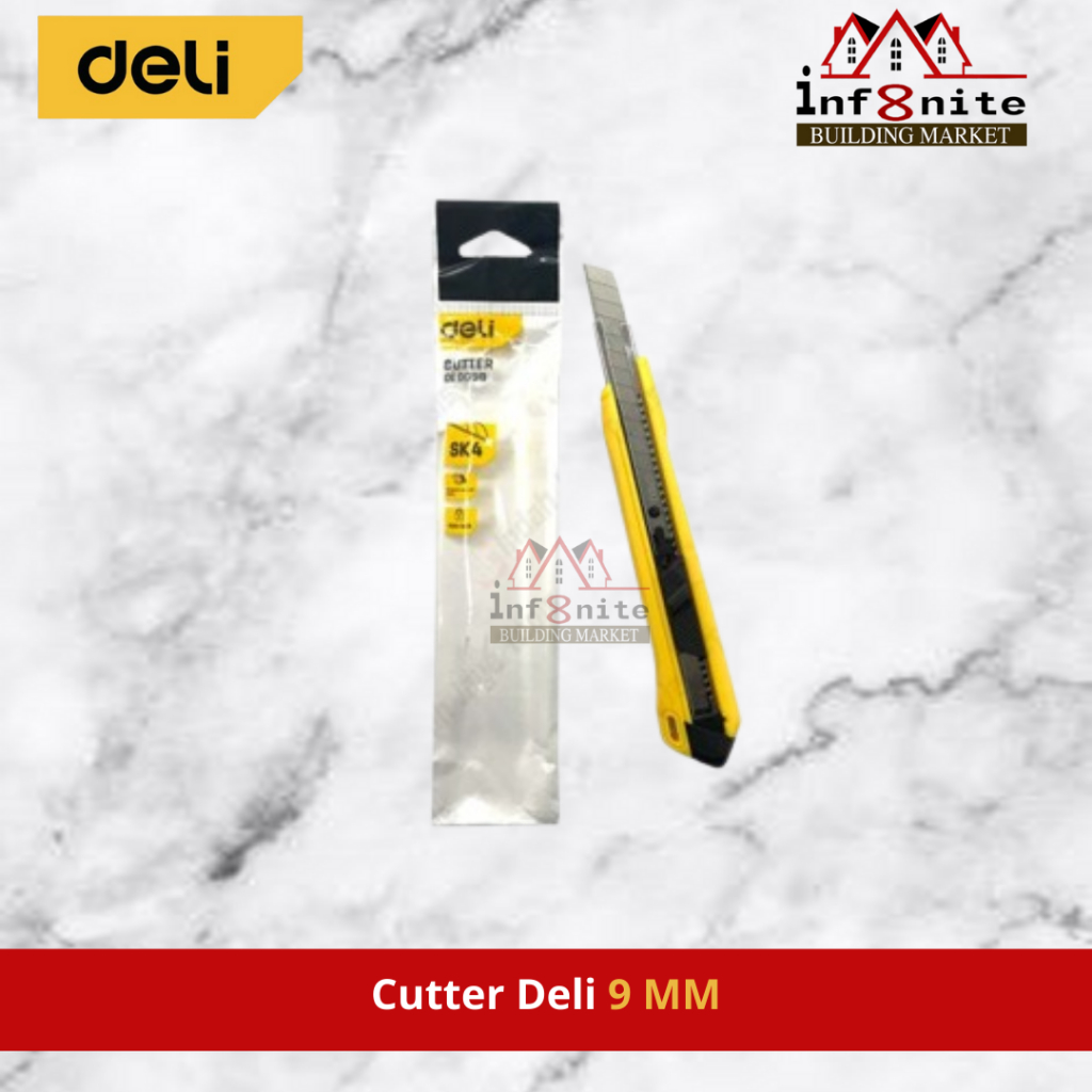 

Deli DL009B Cutter Kater Pisau Pemotong Kertas 9 MM Cuter Kuter Blade Tajam Serbaguna SK4 Auto Lock