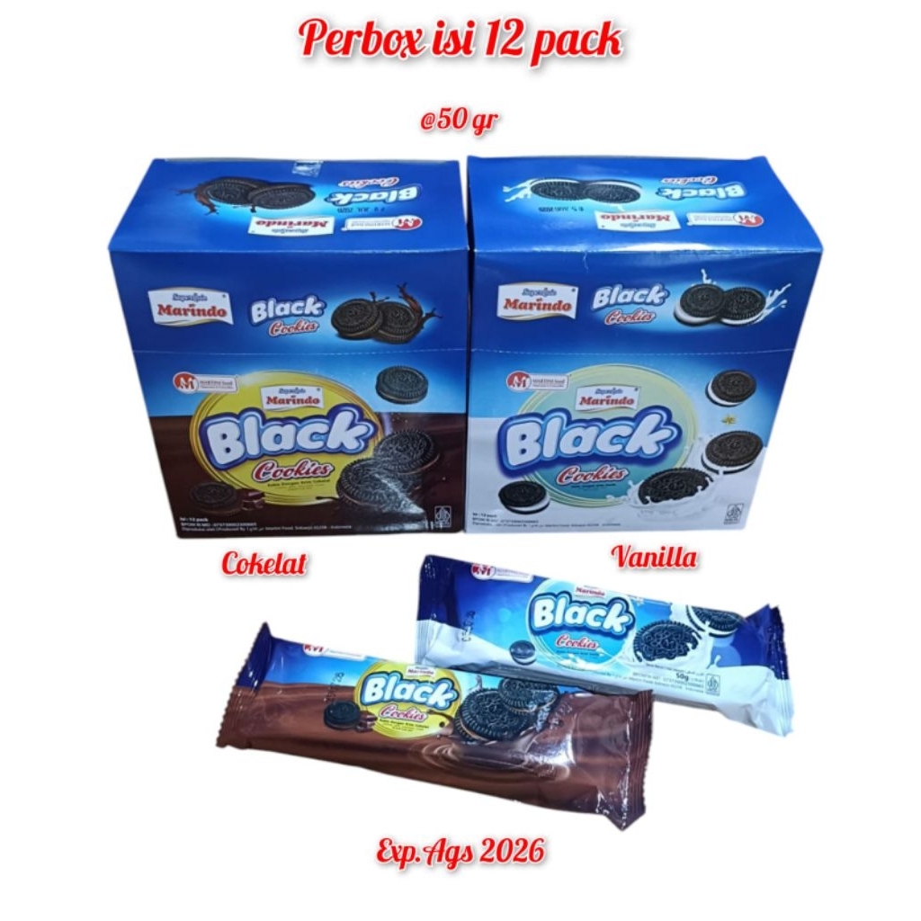 

Black cookies marindo @50g per box isi 12pcs