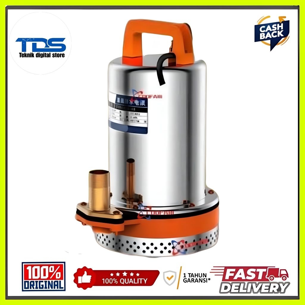 Pompa Air celup DC12V Submersible water pump / Pompa kolam DC 1inch