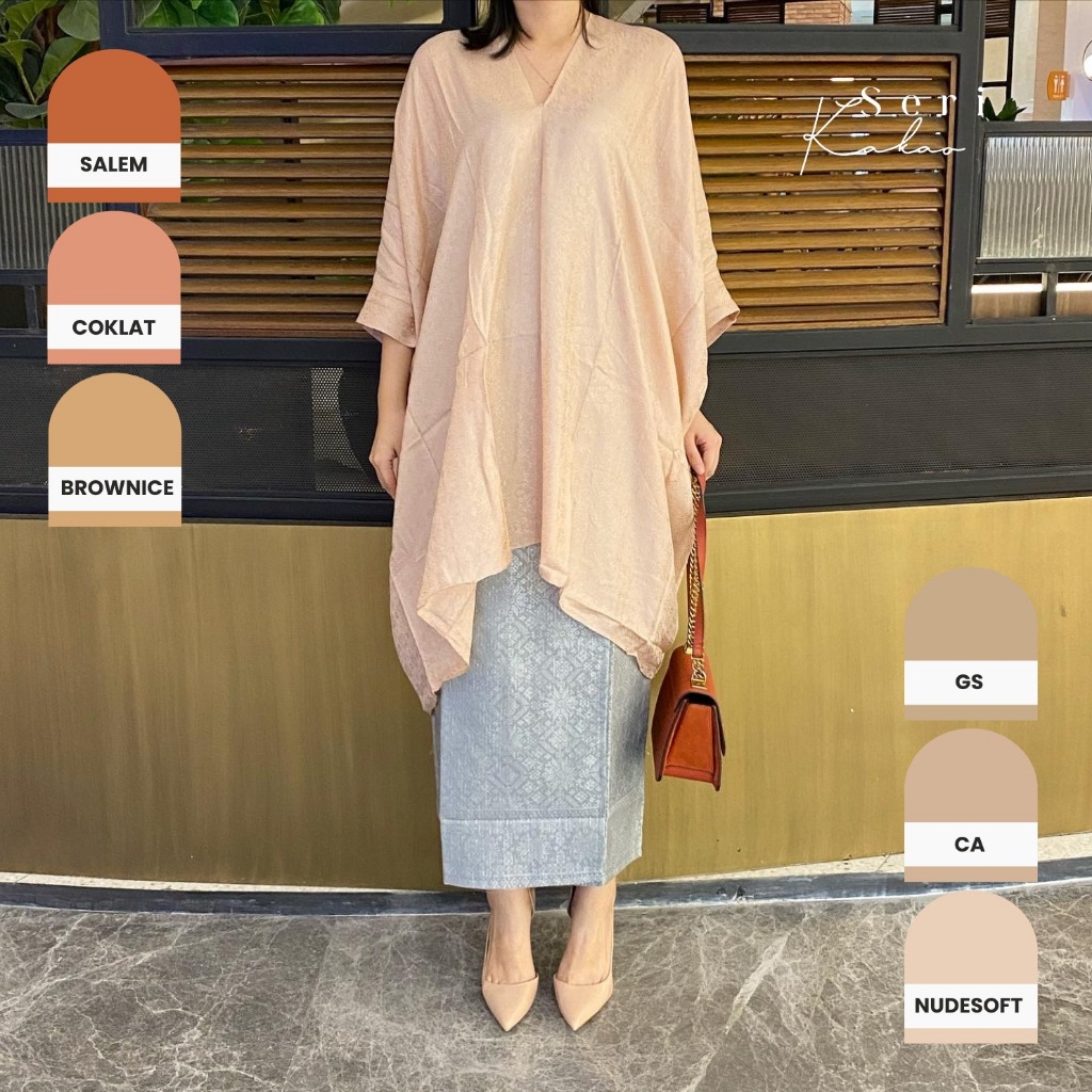 Lausboutique-Tunik Aruna Polos-Seri Kakao-Tunik Batik [Hanya Atasan]