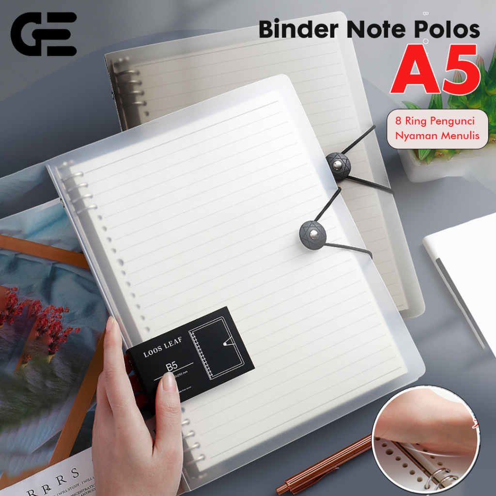 

Binder Polos A5 B5 8 Ring Buku Binder Cincin Aesthetic Transparan Hitam Putih Loose Leaf Notebook Korea Kuliah Sekolah PP Student Notepad / Binder A5 B5