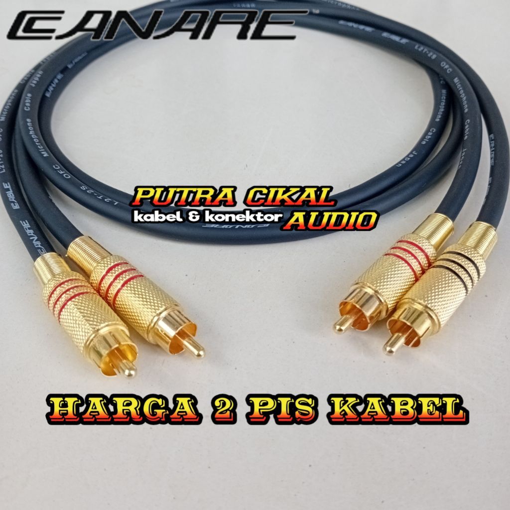 Kabel Jack Rca To Rca Gold / Satu Set Kabel Rca To Rca