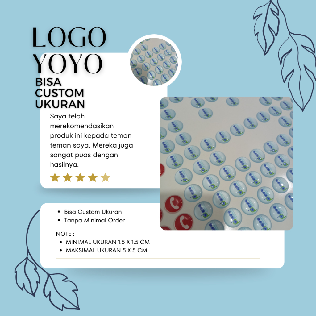 

PESANAN KHUSUS LOGO YOYO UKURAN CUSTOM (TANPA MINIMAL ORDER)