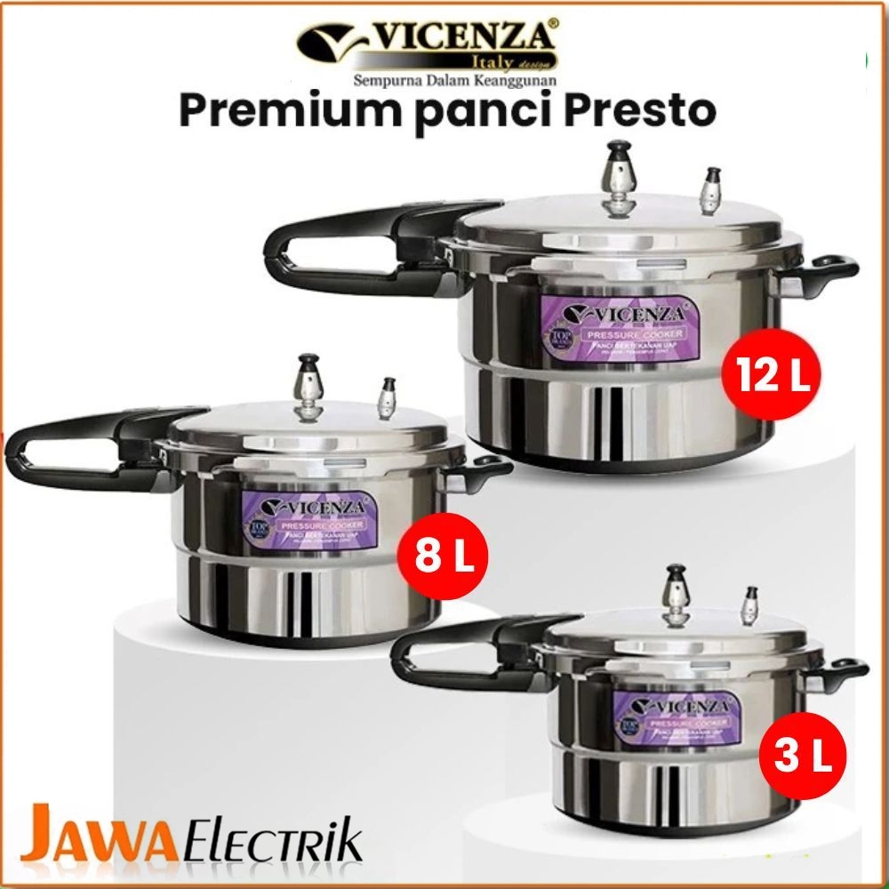 Presto Premium Vicenza V-328 Presto Kapasitas 12 Liter (28 Cm) Original Vicenza