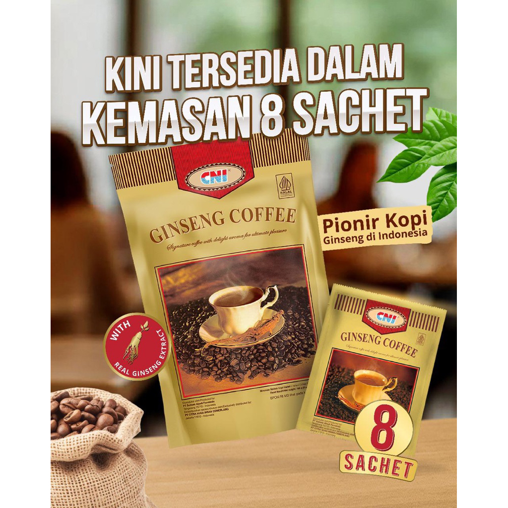 

CNI GINSENG COFFEE 8 SACHET - Kemasan Baru