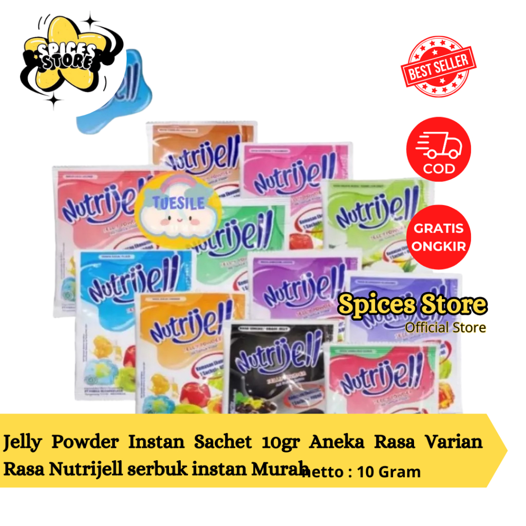 

Jelly Powder Instan Sachet 10gr Aneka Rasa Varian Rasa Nutrijell Serbuk Instan Ni - Spices Store - Nutrijell