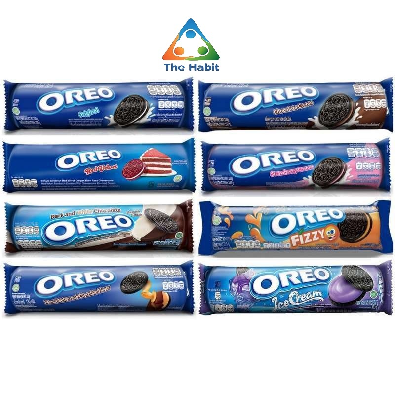 

(The Habit) OREO Biskuit Sandwich 119gr - Original Vanilla Chocolate Strawberry OREO BISCUIT SG