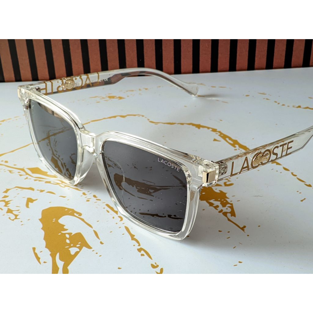 KACAMATA LENSA POLARIZED HITAM-FRAME PUTIH TRANSPARAN
