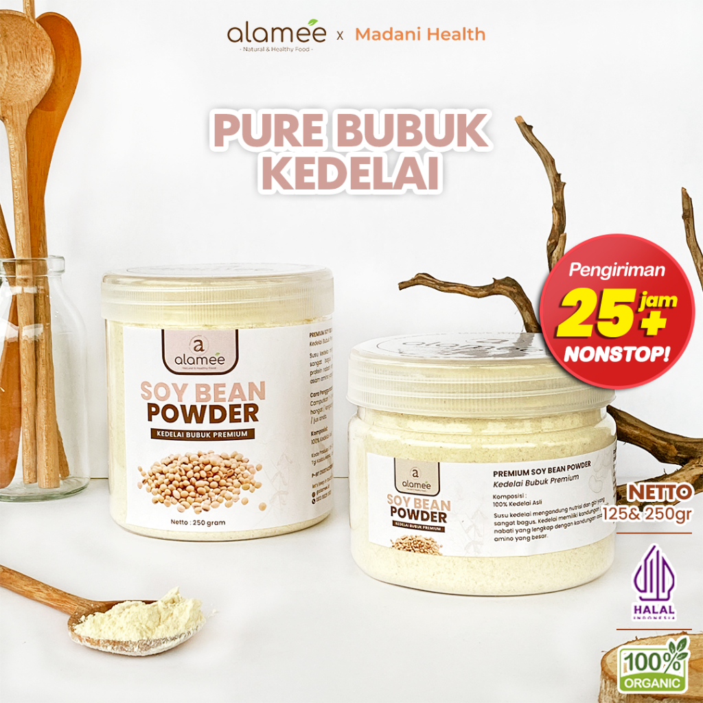 

ALAMEE Soy Milk Bean Powder PREMIUM Bubuk Susu Kacang Kedelai Murni Tinggi Protein Tanpa Gula 250gr