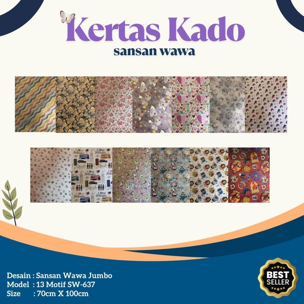 

KERTAS KADO SANSAN WAWA 70cmX100cm