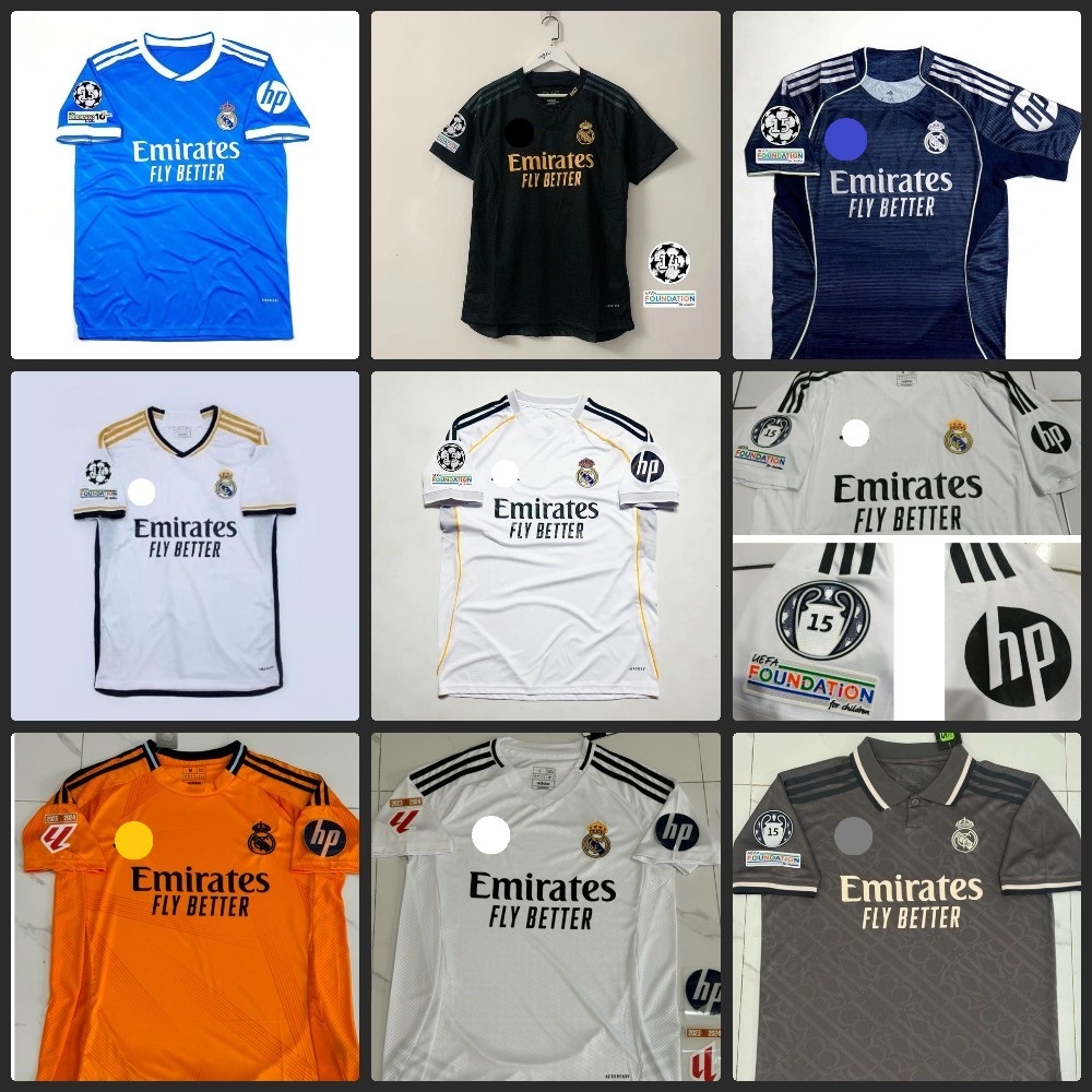 MADRID HOME AWAY 3RD PATCH UCL JERSEY BAJU BOLA 2023 2024/2025 2026 GRADE ORI BIG JUMBO XXL 2XL XXXL
