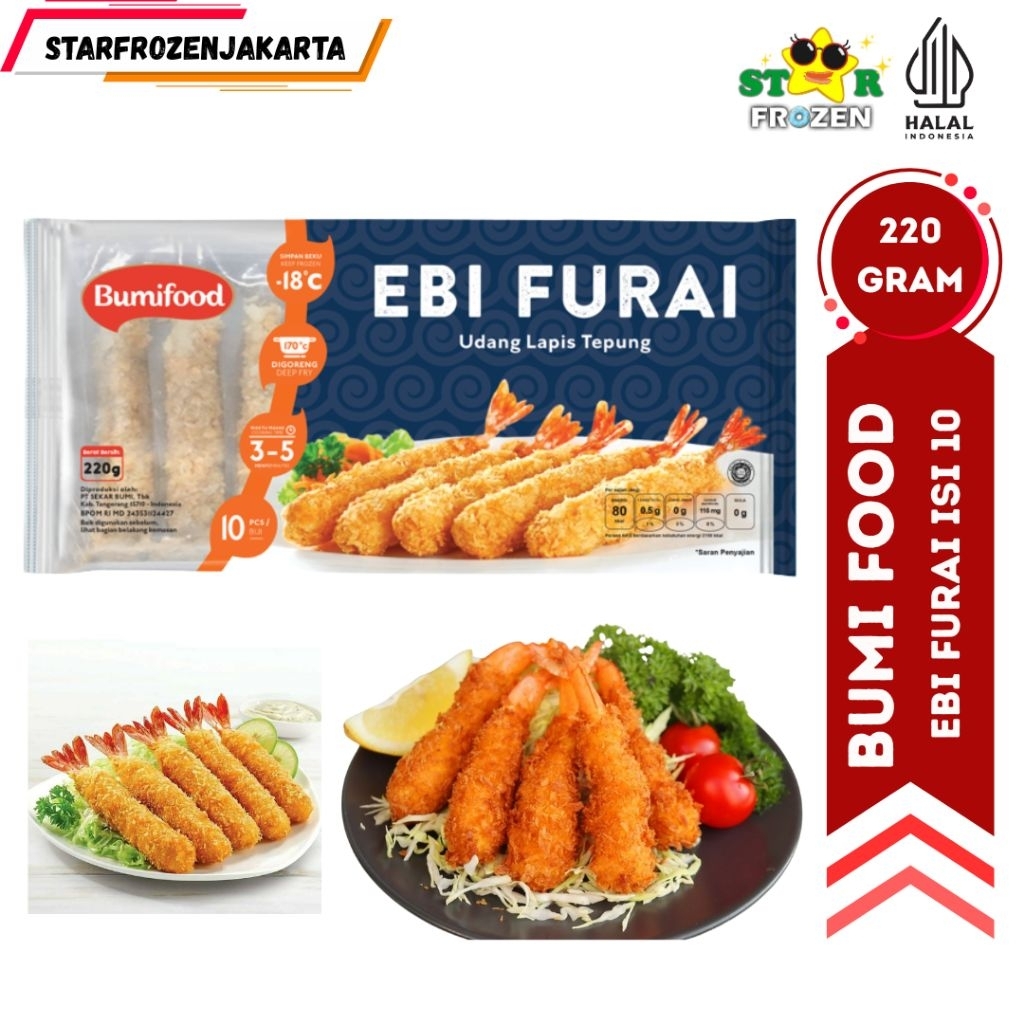 

BUMIFOOD EBI FURAI / UDANG LAPIS TEPUNG 220GR ISI 10 PCS