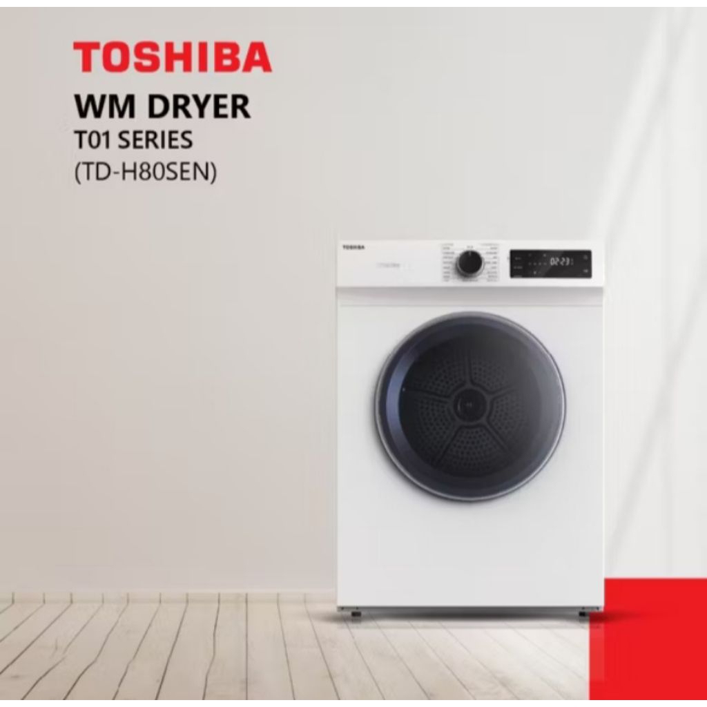 TOSHIBA  DRYER MESIN PENGERING PAKAIAN TD-H80SEN KAPASITAS 7KG