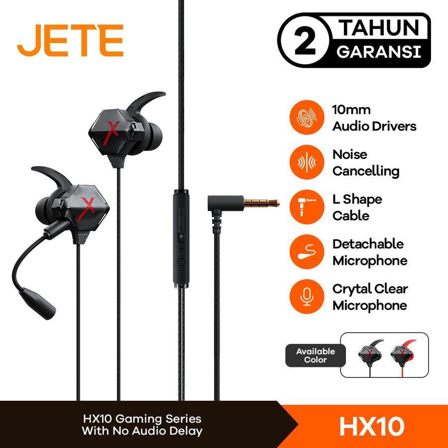 JETE-X HX10 Earphone Headset Gaming Premium with Mic - Garasi 2 Tahun