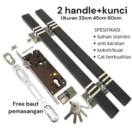 Paket Kunci Konci Grendel Pintu Set Gagang Pegangan Tarikan Pintu Rumah Kayu Minimalis Premium