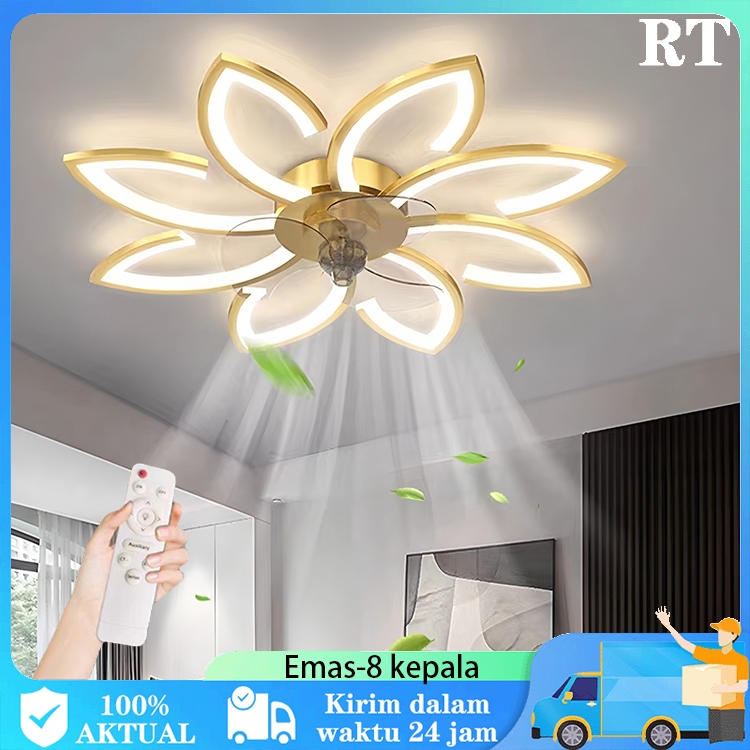 Nordic Kamar Tidur Kipas Angin Plafon Lampu Rumah Modern Ruang Tamu Restoran Tak Terlihat Kipas Angi